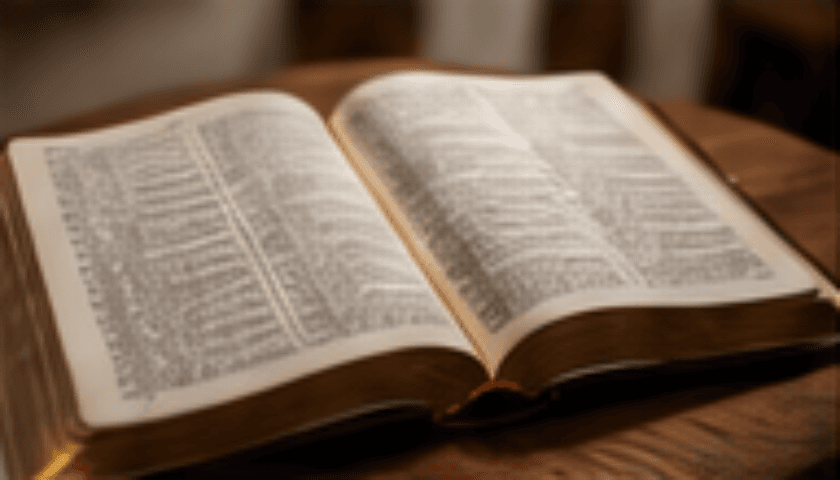 Open Bible in natural light